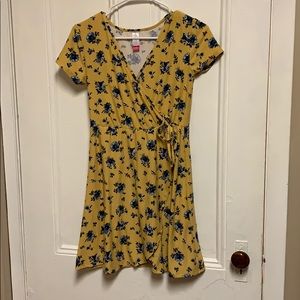 Yellow with blue flower dress